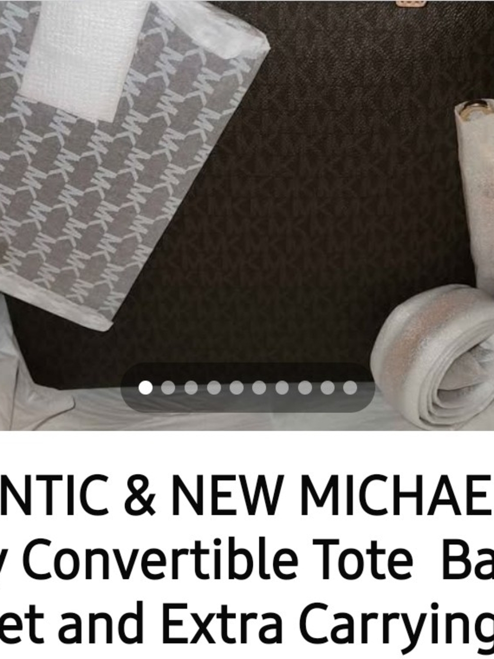 Michael Kors Hayley Brown Logo Canvas Tote